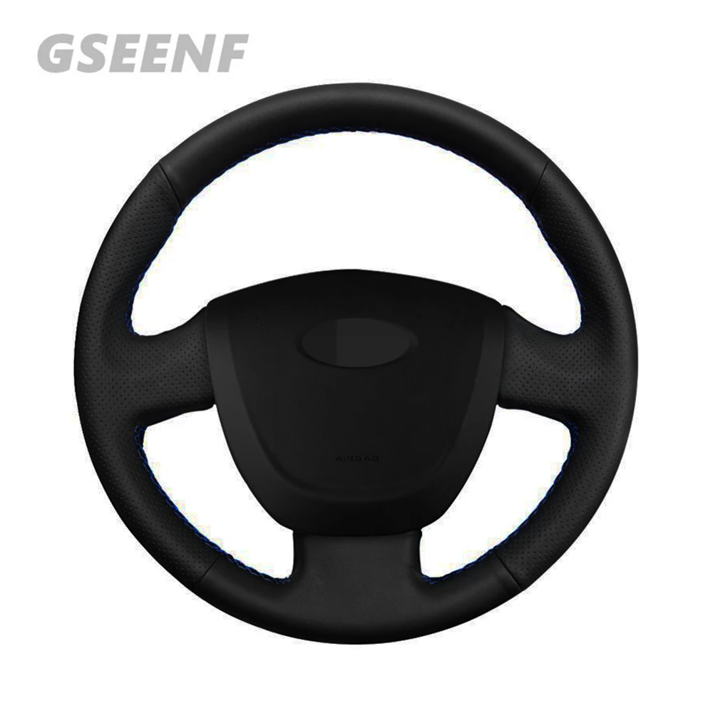 

Car Steering Wheel Cover For Lada Granta 2011-2016 Black Hand-stitched Comfortable Artificial Leather DIY Steering Wheel Cover