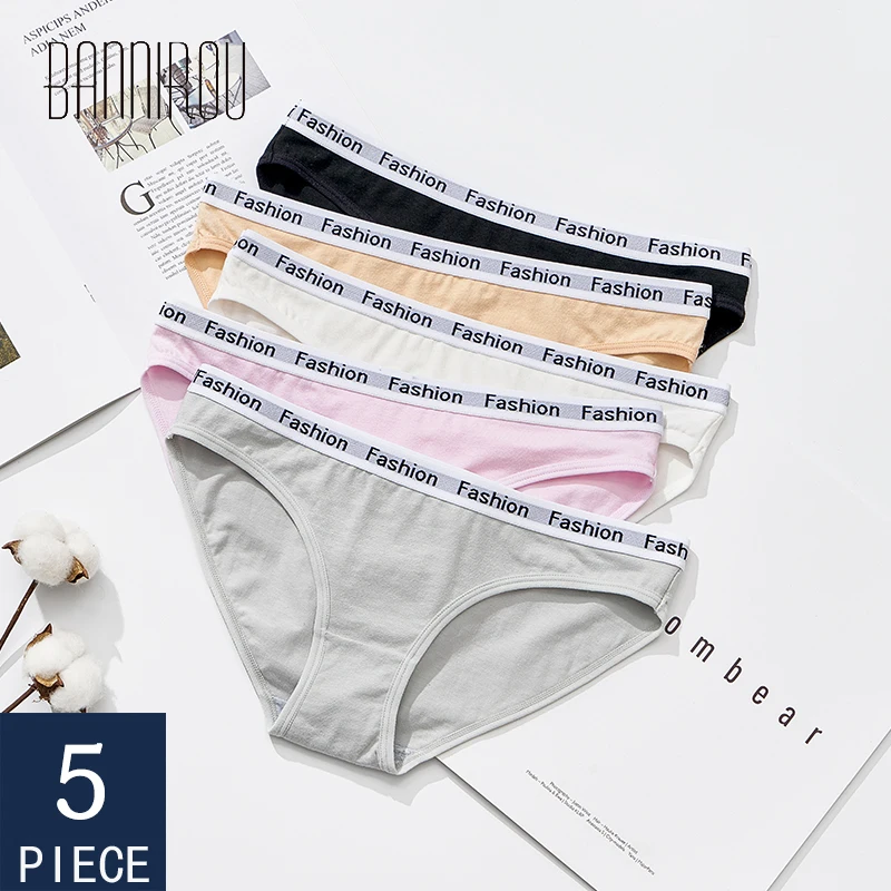 5pcs Cotton Underwear For Woman Panties Soft Briefs Woman Underwear Fashion Sports Soft Underpants Cotton Panties For Woman woman