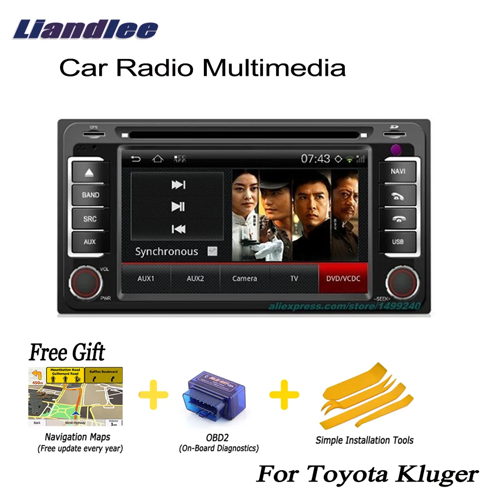 Liandlee для Toyota Kluger 2000 ~ 2007 2 Din Автомобильный Android GPS навигация карты CD Радио DVD плеер