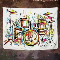 drum kit poster musical instrument banners wall hanging canvas painting rock music flags print art stickers bar cafe home decor