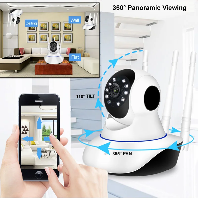 IP камера видеонаблюдения HONTUSEC 1080P Wi Fi PTZ 360 °|Камеры видеонаблюдения| |