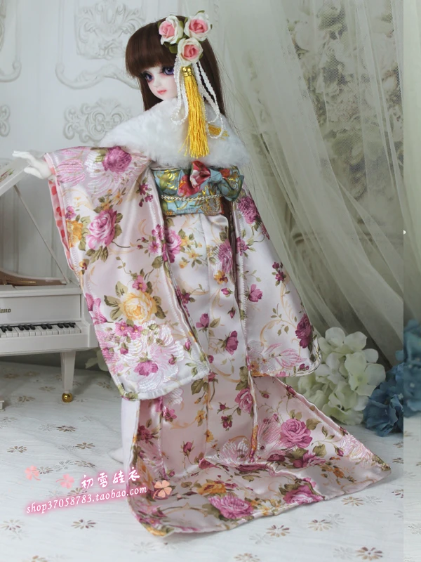 1/4 1/3 BJD Accessories doll clothing Japanese Kimono yukata+handbag+scarf set for BJD/SD,not include doll,shoes,wig and other