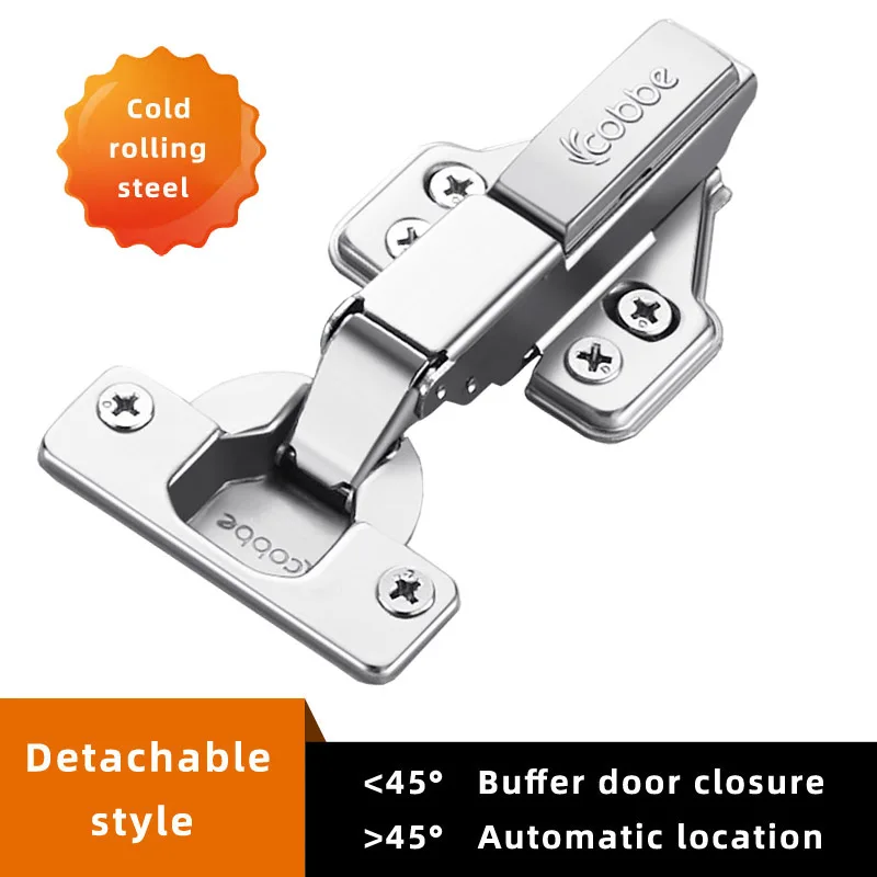 

1pc Cabinet Hydraulic Hinge Detachable Wardrobe Hinges 45 Degree Position Buffering Kitchen Soft Close Furniture Gemel Hardware