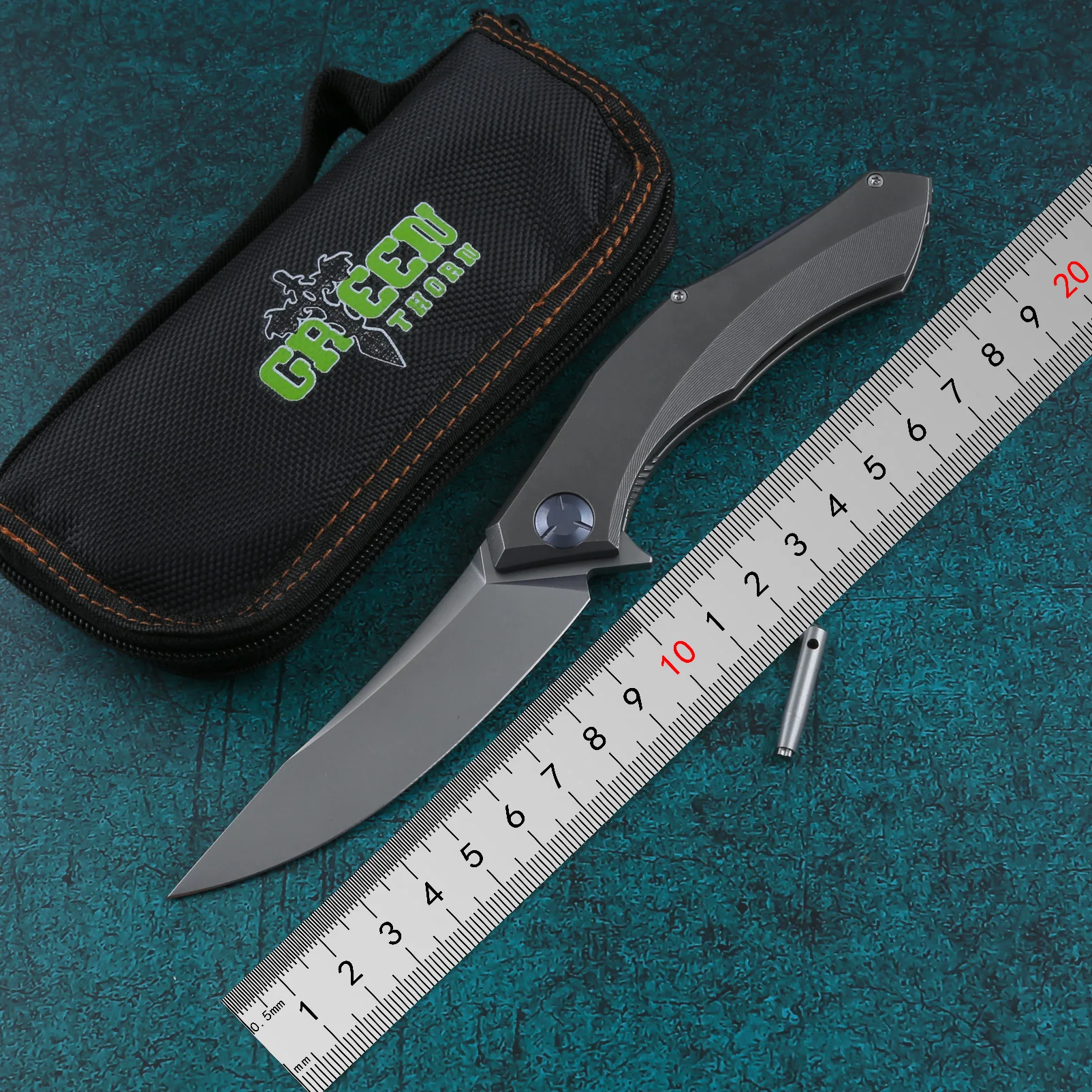 

Складной нож Green Thorn, D2, стальное лезвие + ручка из титанового сплава, Карманный для кемпинга, охоты, фруктов, ИНСТРУМЕНТЫ EDC