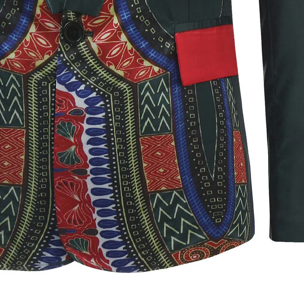 Мужской повседневный блейзер в африканском стиле приталенный пиджак с принтом