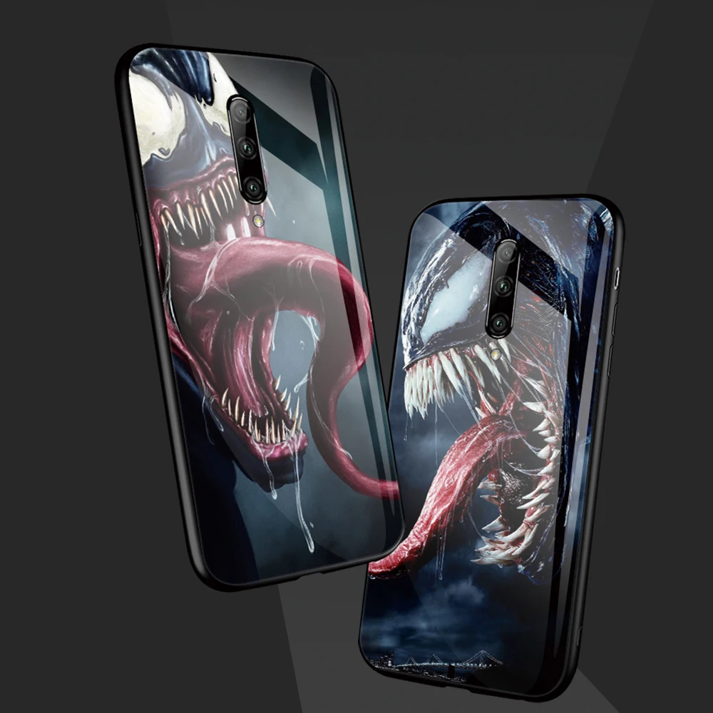 for One Plus 7t Case Marvel Venom Glass For 7 pro 5 6 6t 1+5T DIY |