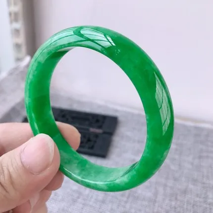Zheru ювелирные изделия натуральный Мьянма jadeite 54 64 мм зеленый браслет элегантные