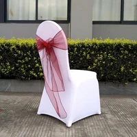 40pcs exquisite workmanship chair bow sash wear resistant reusable polyester bow knot organza chair sashes wedding decoration