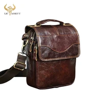 quality original leather male casual shoulder messenger bag cowhide fashion cross body bag 8 pad tote mochila satchel bag 144 r