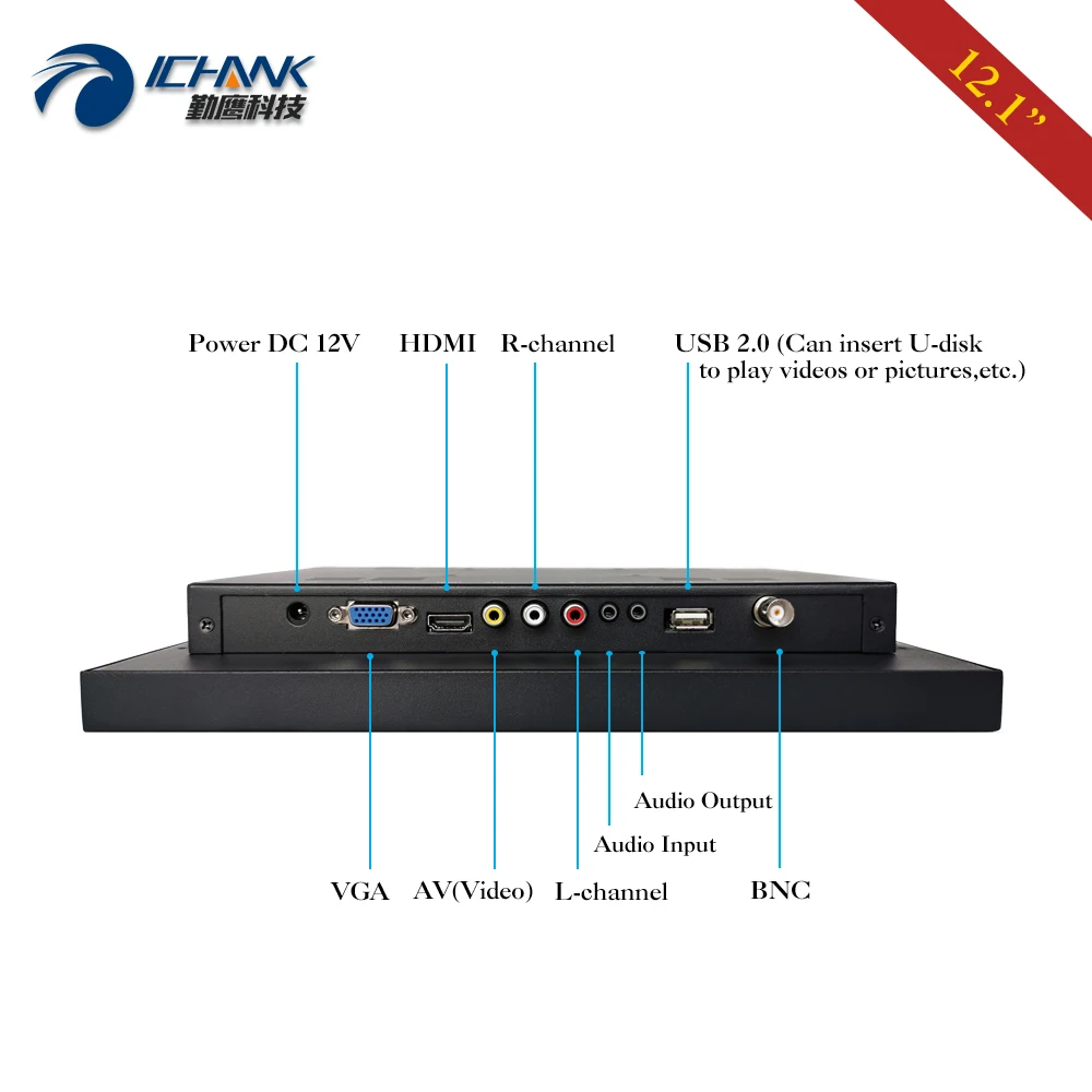 ZB120TN-V591/12 дюймов 800x600 HDMI пульт дистанционного управления анти-помех металлический чехол настенный промышленный монитор ЖК-экран дисплей