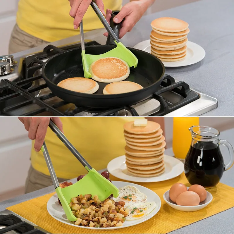 

Kitchen Spatula and Tongs Non-Stick Silicone and Dishwasher Safe Heat Resistant Stainless Steel Frame