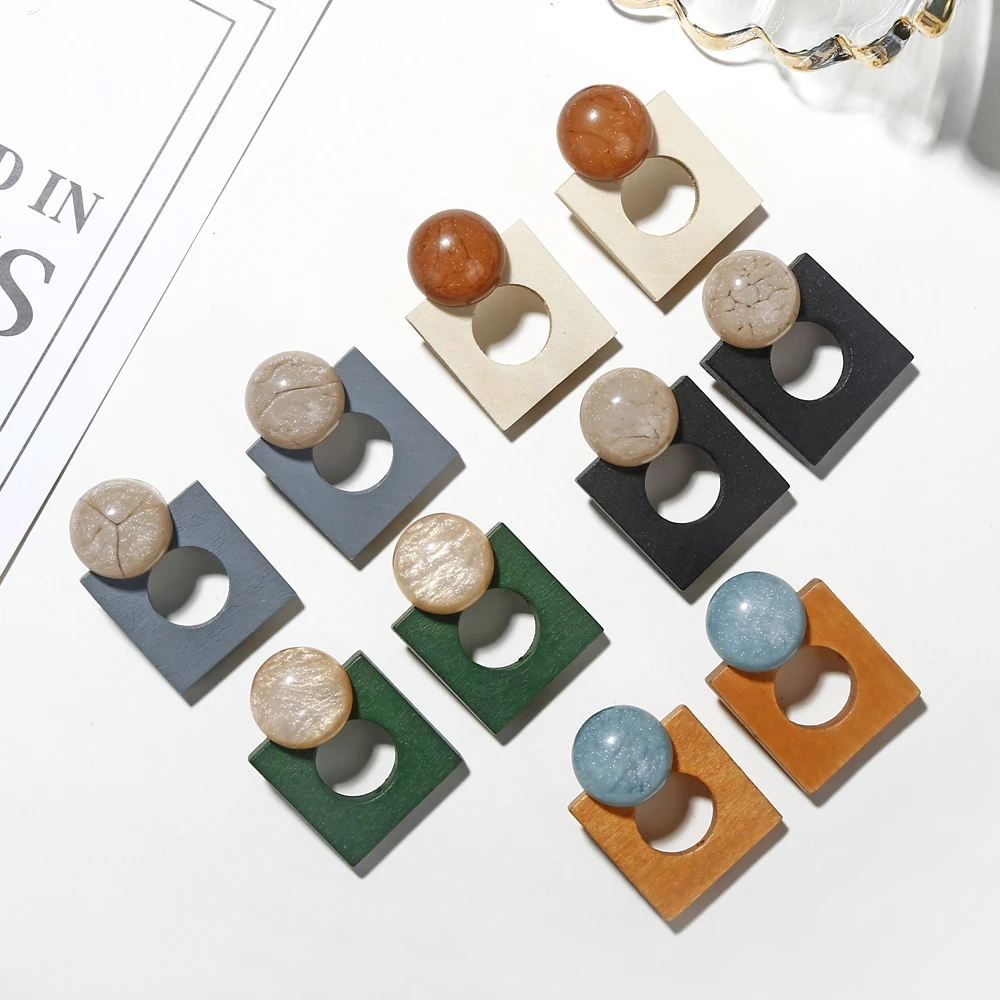 Женские квадратные серьги ручной работы XIYANIKE многоцветные корейские