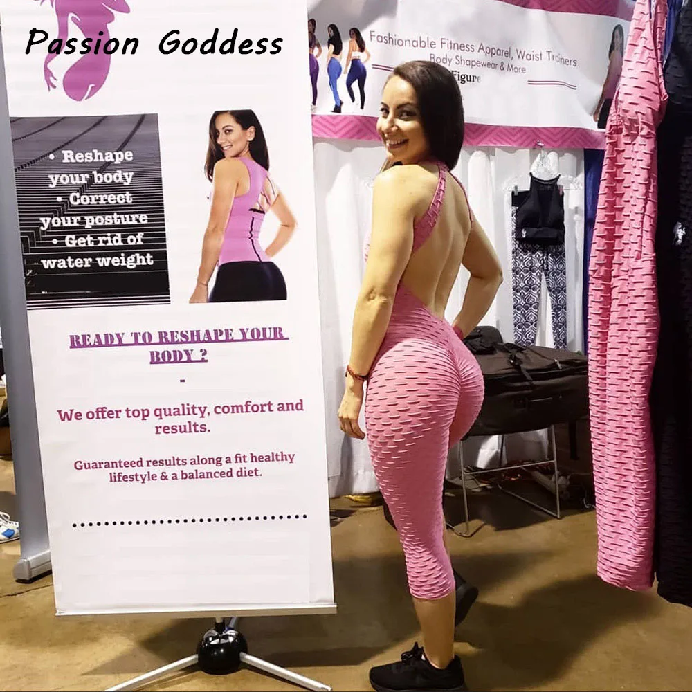 Плотные Комбинезоны для тренировок с открытой спиной сексуальные женские