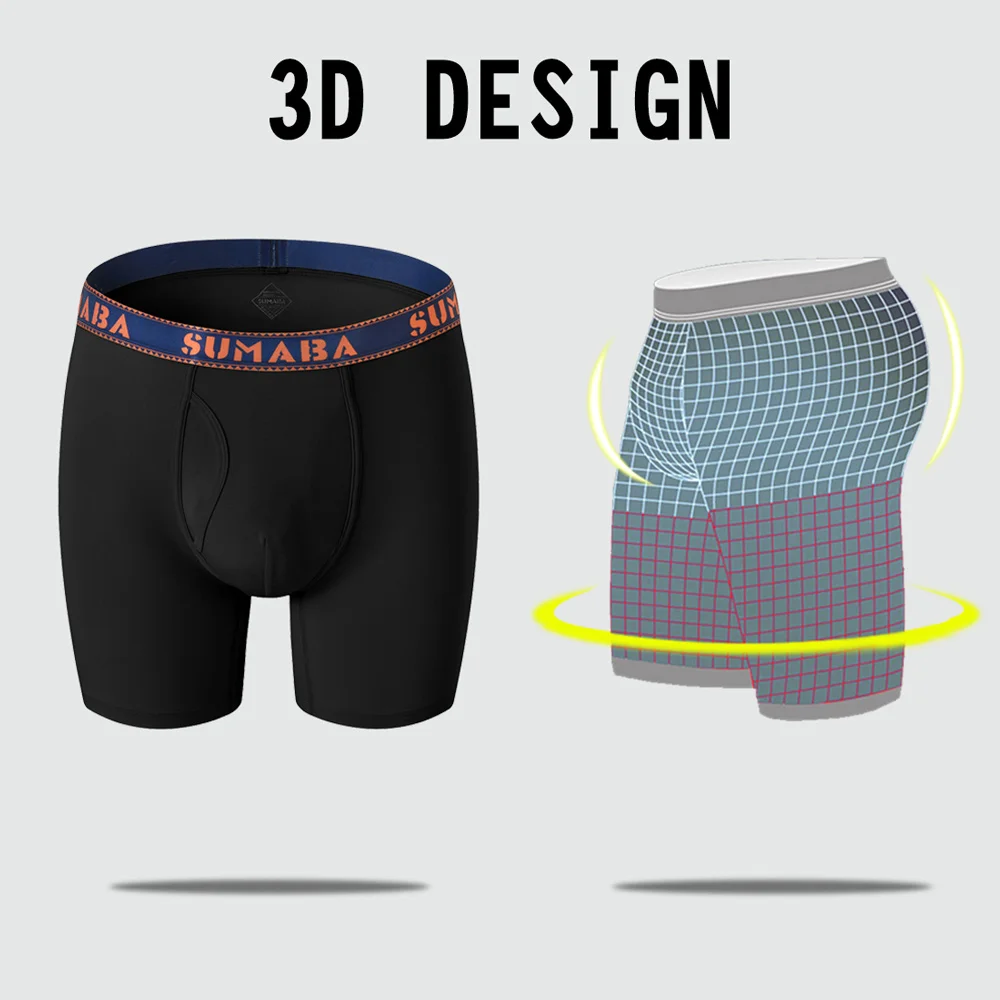 2021 New Arrivals Men's Bamboo-Fiber Breathable Bodysuit Open Fly Pure Color Men Boxer Briefs Slip Homme Boxershorts Fashion