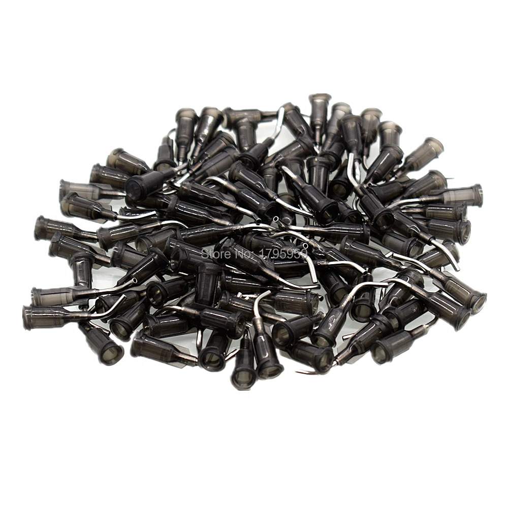 

16G Bent Dispensing Tips Adhesive Glue Dispensing Tapered Needle Liquid Glue Dispenser 45 Degree Blunt Tips Needles 100pcs Set