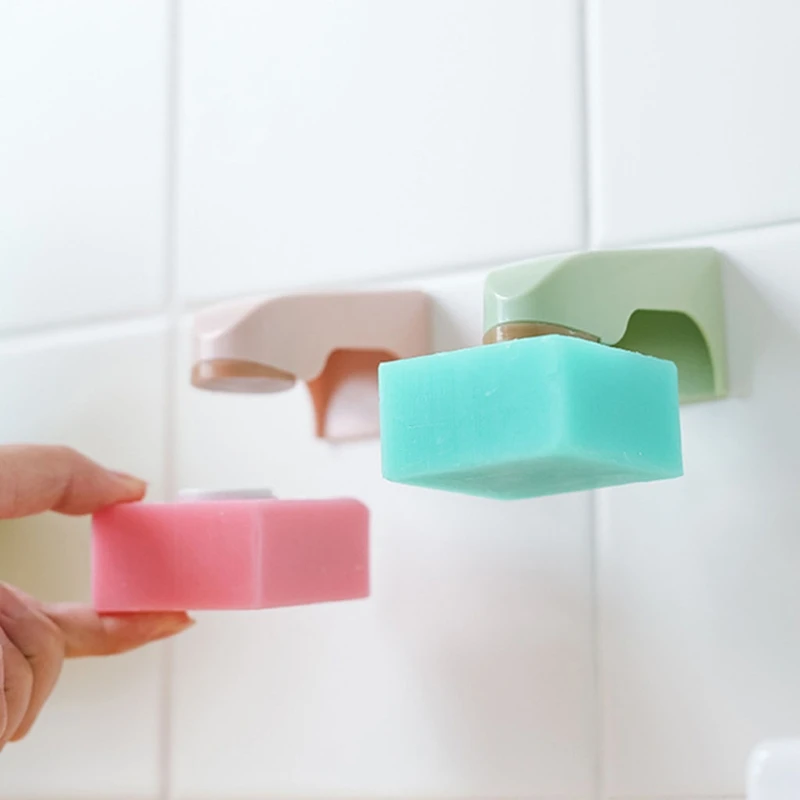 

1PCS Magnetic Soap Holder Dispenser Kitchen Bathroom Shower Adhesive Wall
