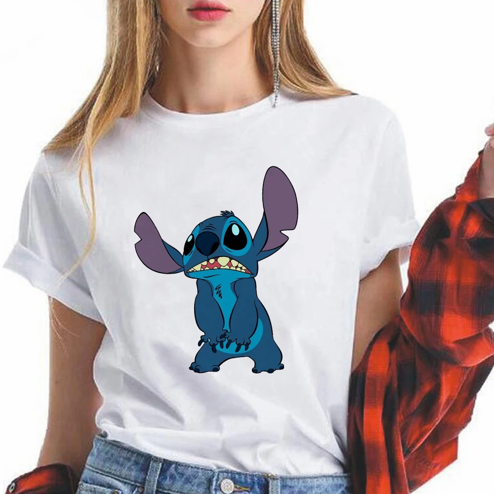 Tumblr Outfit модные топы Lilo &amp Stitch Эстетическая футболка Disney с рисунком Диснея для