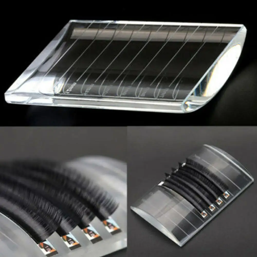 

Fake Eyelash Tray Strip Stand Silicone Transparent Eye Lash Stand Rectangle Tray Holder Makeup Tool 80x50x12mm