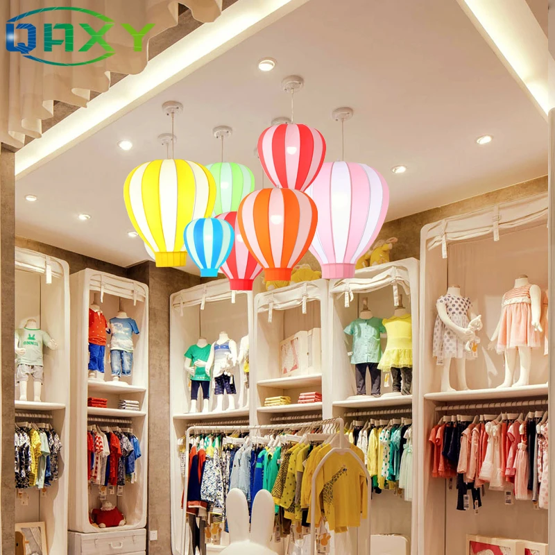 

A Included With LED Bulb Lovely E27 Red/Blue Pendant Lamp Fabric Hot-air Hanging Light For Balloon Bedroom Children Room[DC5235]