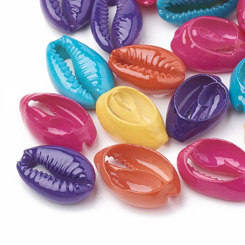 20 шт. окрашенные Cowrie ракушки бусины DIY ожерелье ювелирные изделия Аксессуары для