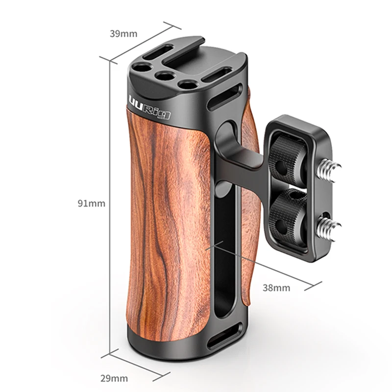 Держатель для камеры Ulanzi UURig R075 DSLR с деревянной ручкой рукоятка холодным башмаком