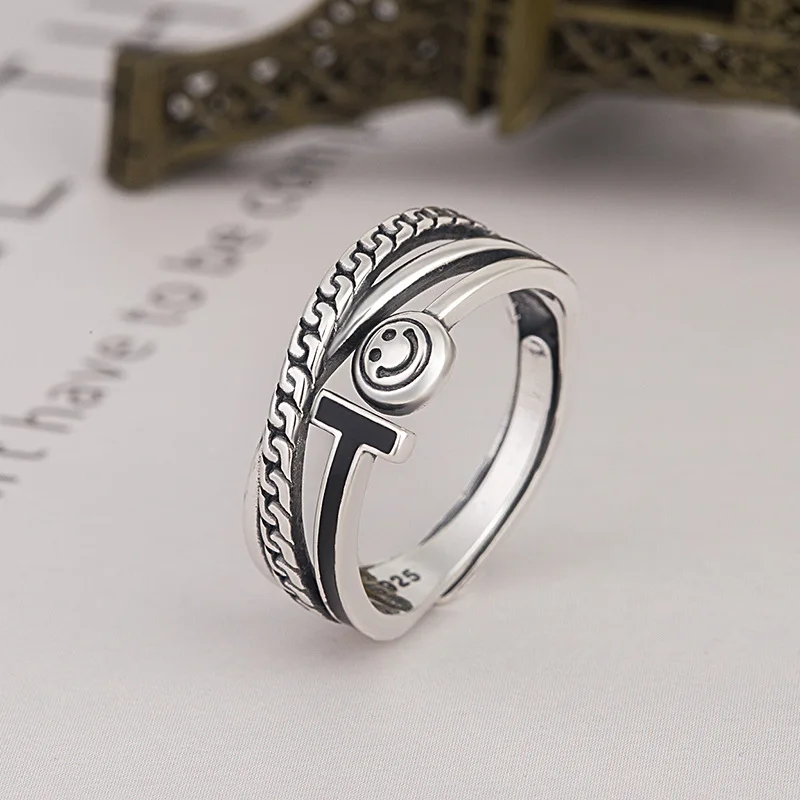 

Женское серебряное кольцо со смайликом, серебро 925 пробы