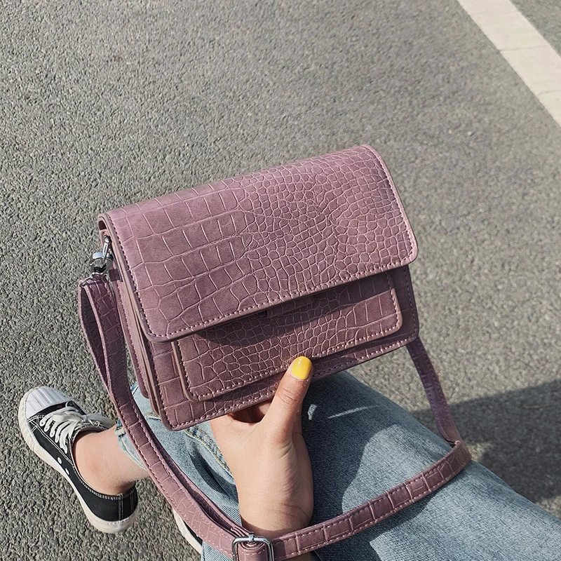 Простая и универсальная женская сумка с крокодиловым узором модная дизайнерская
