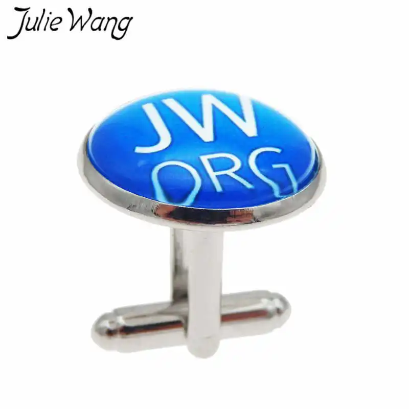 Julie Wang JW ORG запонки из голубого стекла, для людей, запонки для мужчин, запонки для рубашки рукав ногтей, деловой подарок