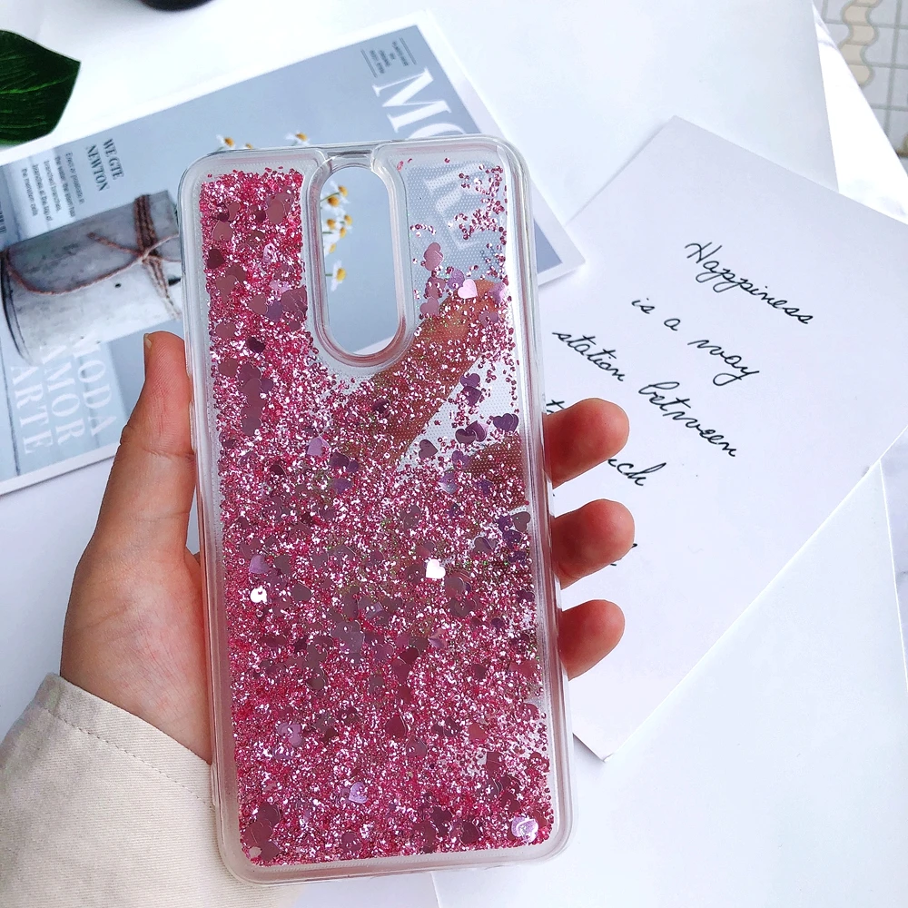Розовый Чехол для OnePlus 7, 6, 6 T, чехол One Plus, 6 T, блестящий, жидкий, зыбучий песок, силиконовый чехол для Coque, OnePlus 7, 6, 6 T, 1+ 6 T, чехол для телефона, Capa - Цвет: Розовый