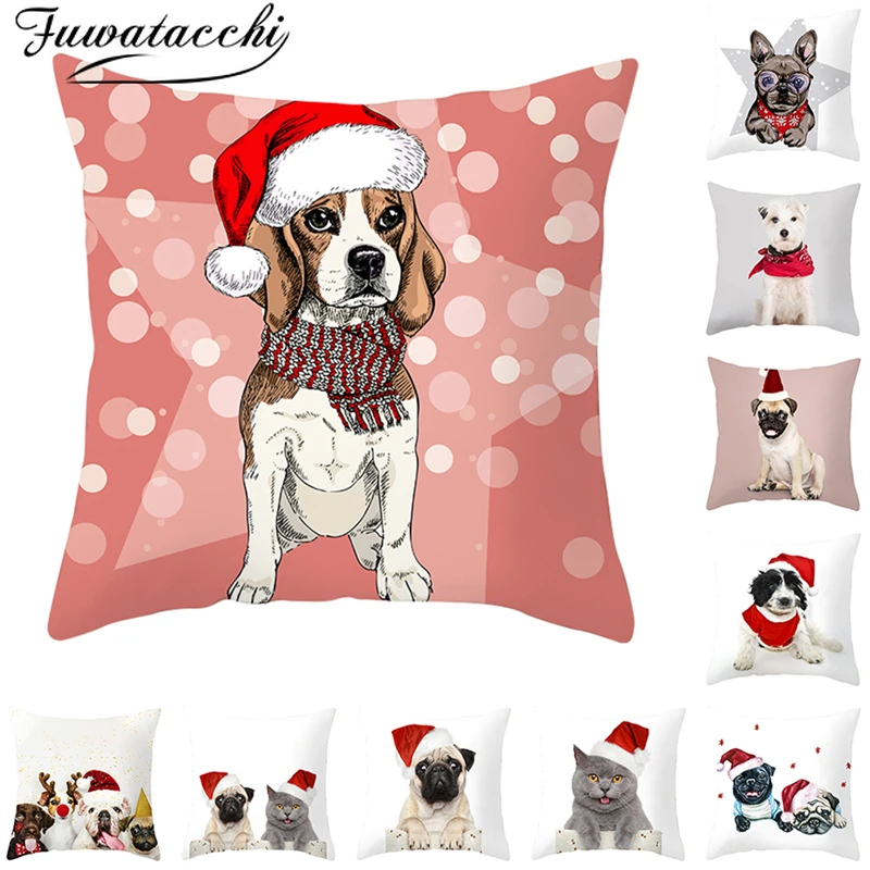Fuwatacchi шапка &quotСчастливого Рождества&quot наволочки для подушек подарок собаки