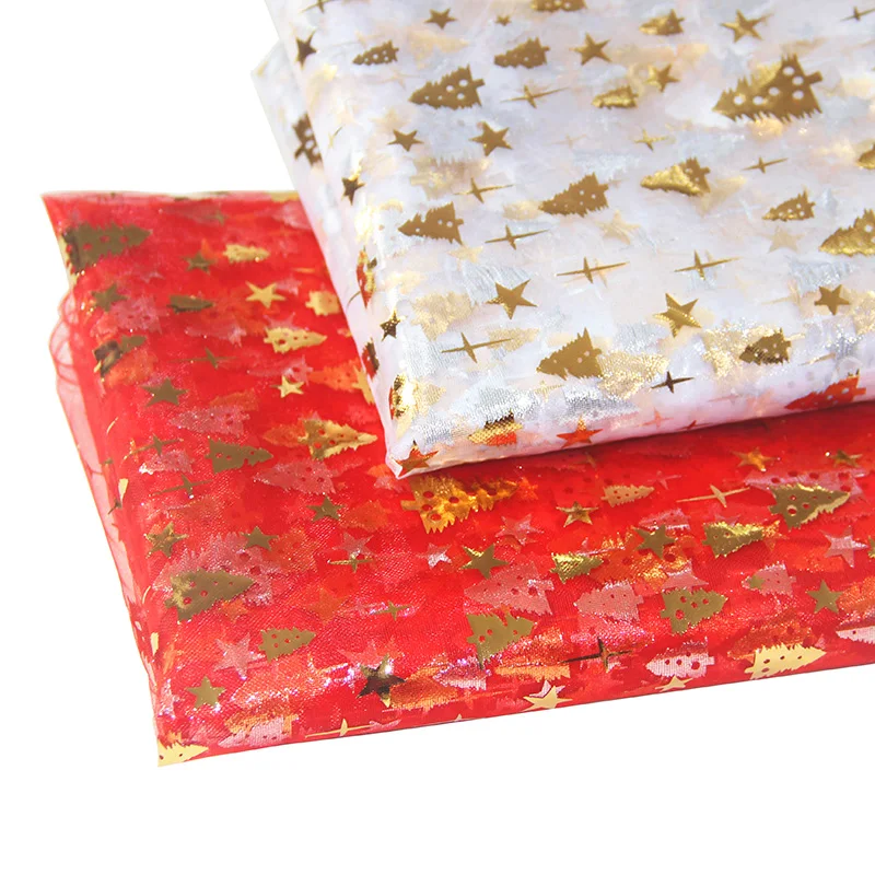 Рождественская елка ткань органза с принтом сияющий блеск фатиновые вечерние