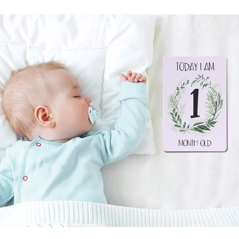 

12 Sheet Milestone Photo Sharing Cards Gift Set Baby Age Cards - Baby Milestone Cards, Baby Photo Cards - Newborn Photo