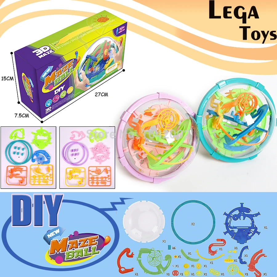 

DIY 100 Obstacles Magic Puzzle Ball Educational Magic Intellect Ball Puzzle IQ Balance Magnetic Balls Educational toys for Kids