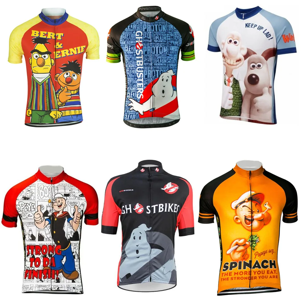 

2021 Cartoon Cycling Jersey Summer Men Funny Mtb Jersey camisa ciclismo Bike Jerseys Bicycle Clothing Tops Short Sleeve maillot