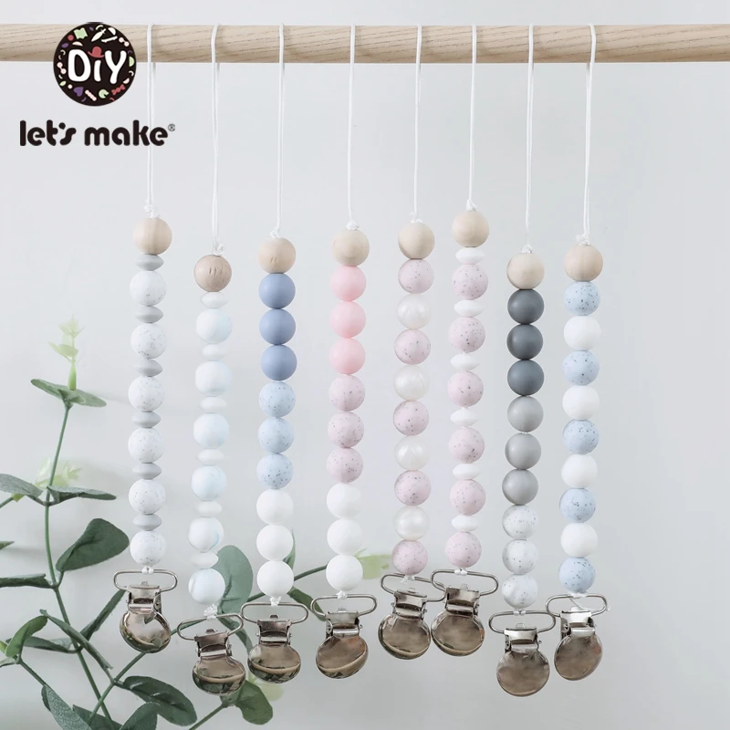 Let's Make 8 шт Силиконовая соска с бусами набор зажимов без бисфенола силиконовый