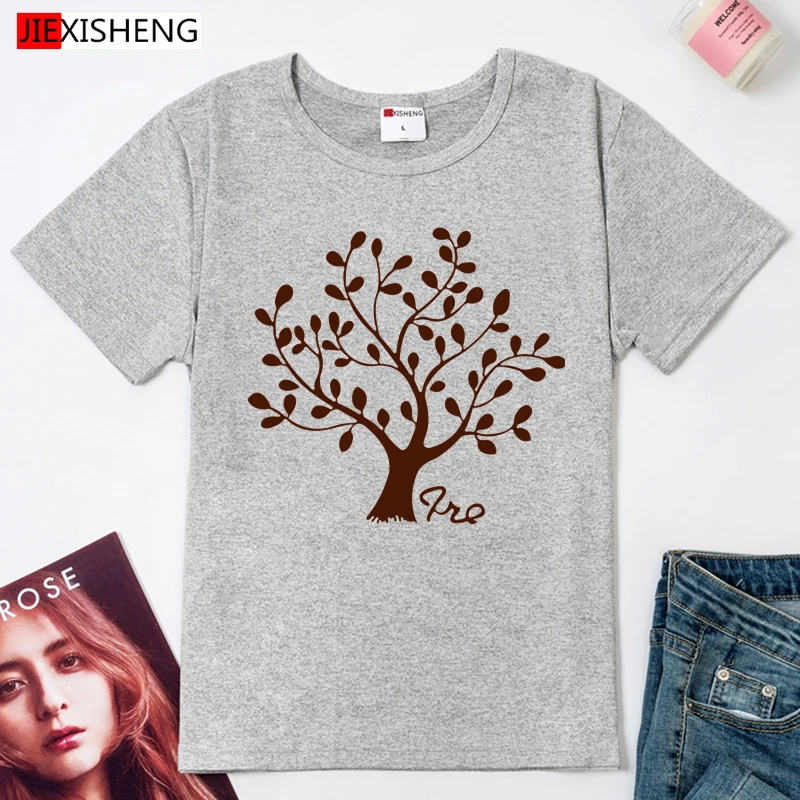 Модная женская футболка с круглым вырезом принтом дерева облегающие популярные