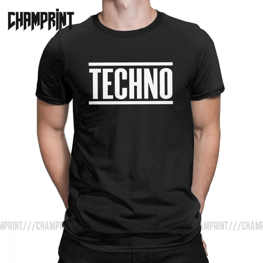 

Men T-Shirt Techno Vintage Leisure Cotton Tees Short Sleeve T Shirt Round Neck Clothes Plus Size
