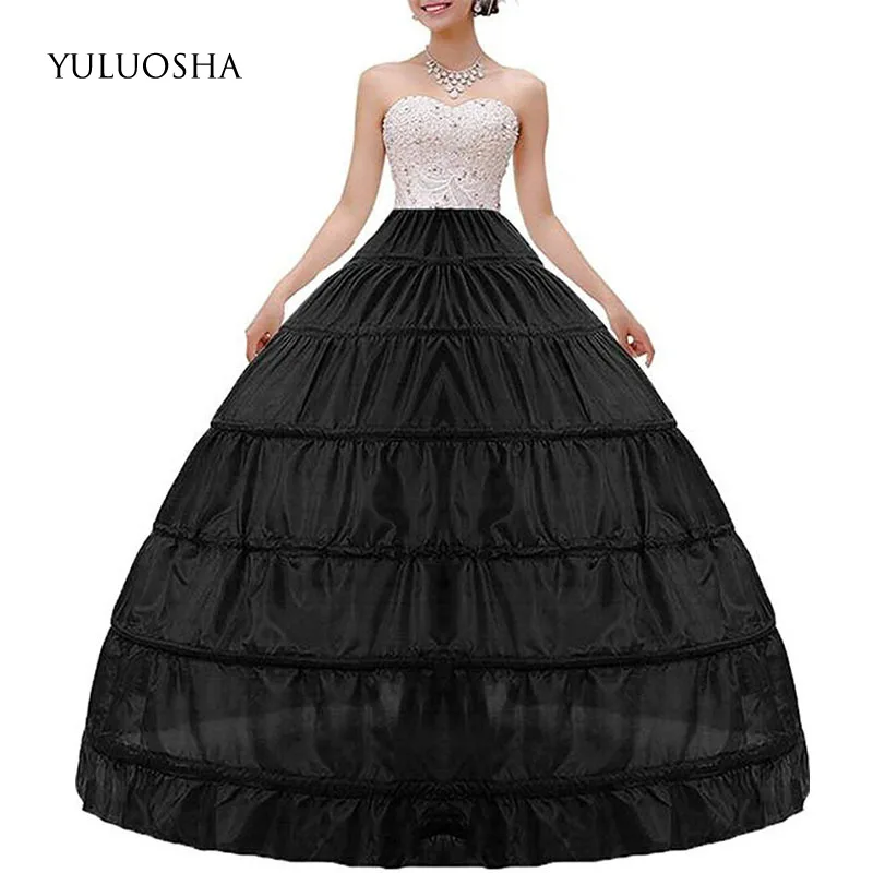 YULUOSHA Женская кринолин подъюбник А силуэта 6 обруч юбка комбинации длинная Нижняя