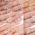 Jisensp богемный кулон с волной ожерелье из нержавеющей стали ювелирные изделия ожерелье для женщин пляж Серфер Подвески Воротник Bijoux Femme