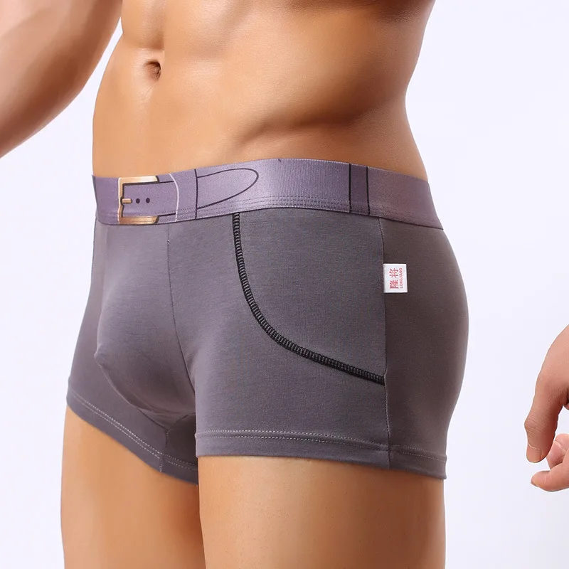 Сексуальное модное мужское нижнее белье с карманами боксеры хлопковое боди
