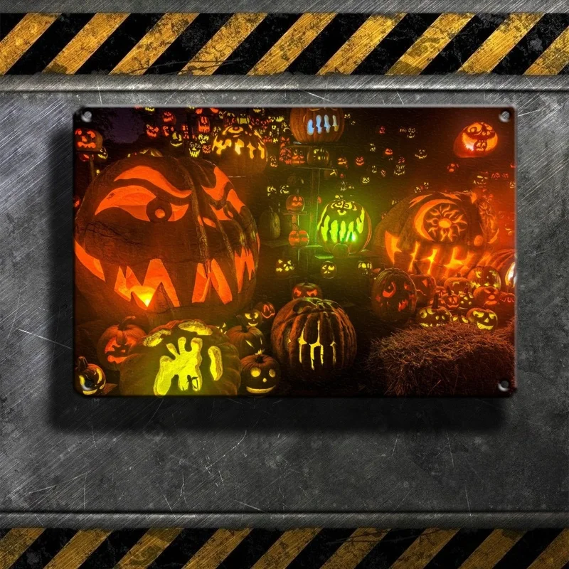 

Halloween Metal Sign Tin Art Painting Wall Decor