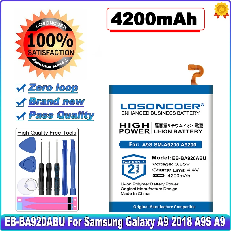Аккумулятор для телефона LOSONCOER EB BA920ABU 4200 мАч Samsung Galaxy A9 2018 A9200 A9S Star Pro батареи