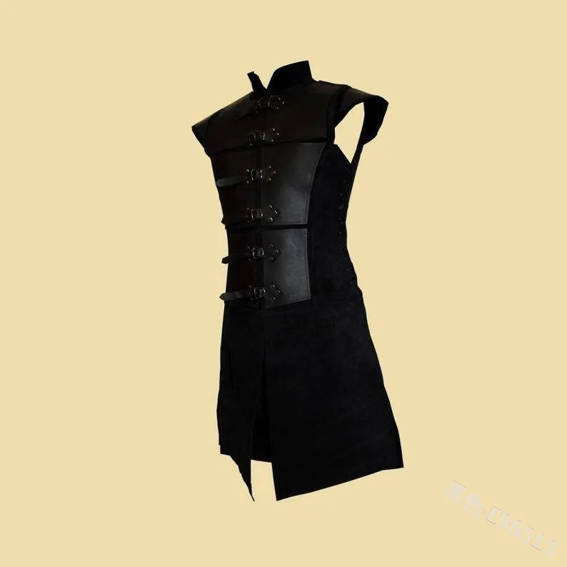 

Man's Fantasy Medieval Cosplay Clothing Medieval Tunic Renaissance Vest Up Outerwear Warrior Coats Outerwear Pirate Clothing