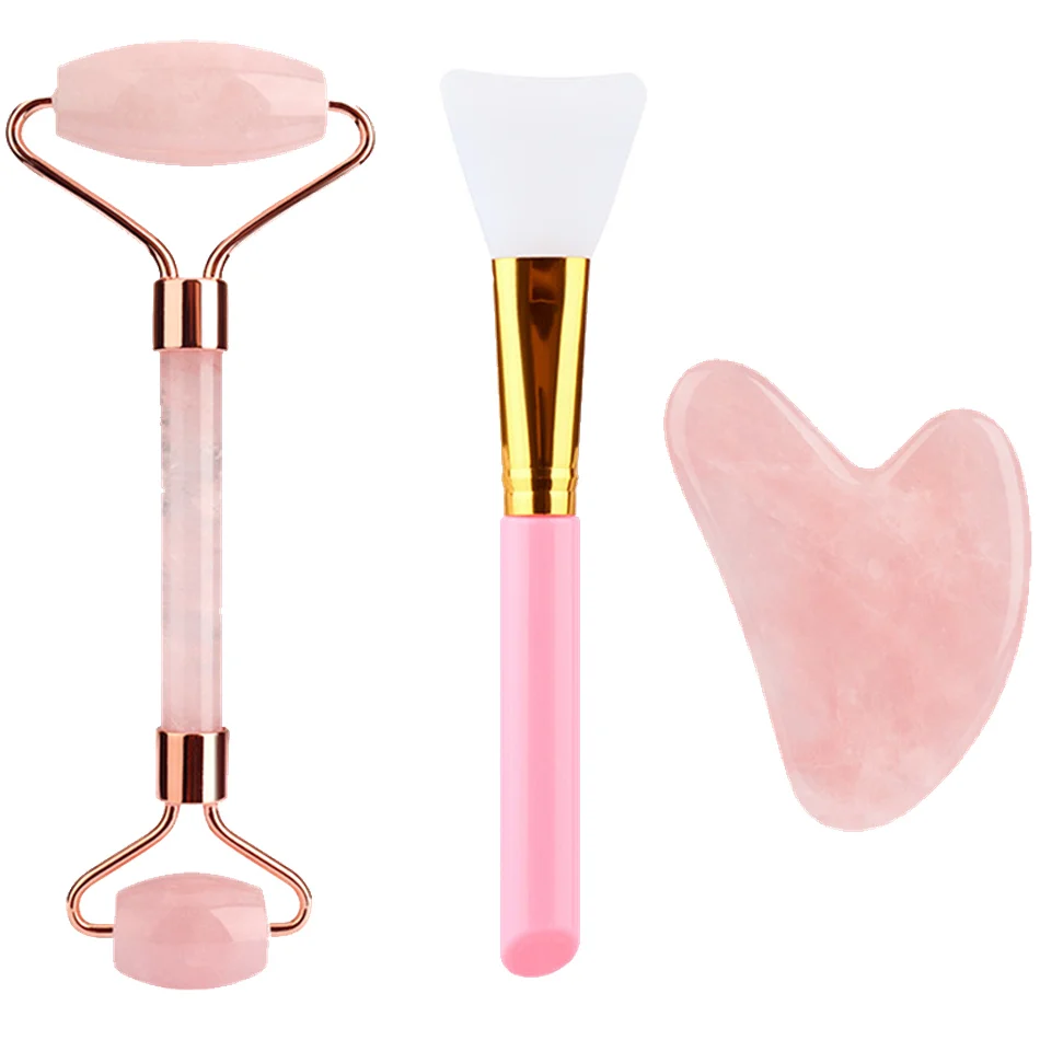 

Facial Massage Set Household Roller Scraping Mask Brush Natural Crystal Stone Beauty Instrument Anti-wrinkle Skin Care Tools