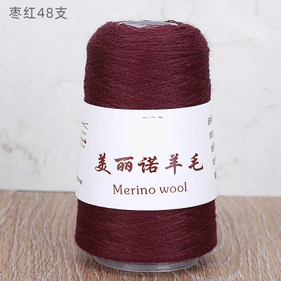 zao hong 1 шт. = 50 г пряжа из мериносовой шерсти 48S ручная вязка шерстяная кашемировая пряжа - Цвет: zao hong