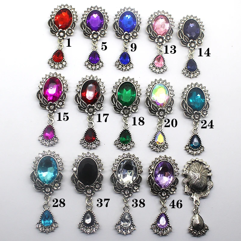 

YWXINXI 5Pcs new alloy flat-bottom rhinestone brooch, used for romantic wedding wedding wine bottle bow decoration accessories