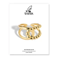 ssteel trendy rings sterling sivler 925 for women geometric hollow personalized cross open ring anillos plata fine jewellery