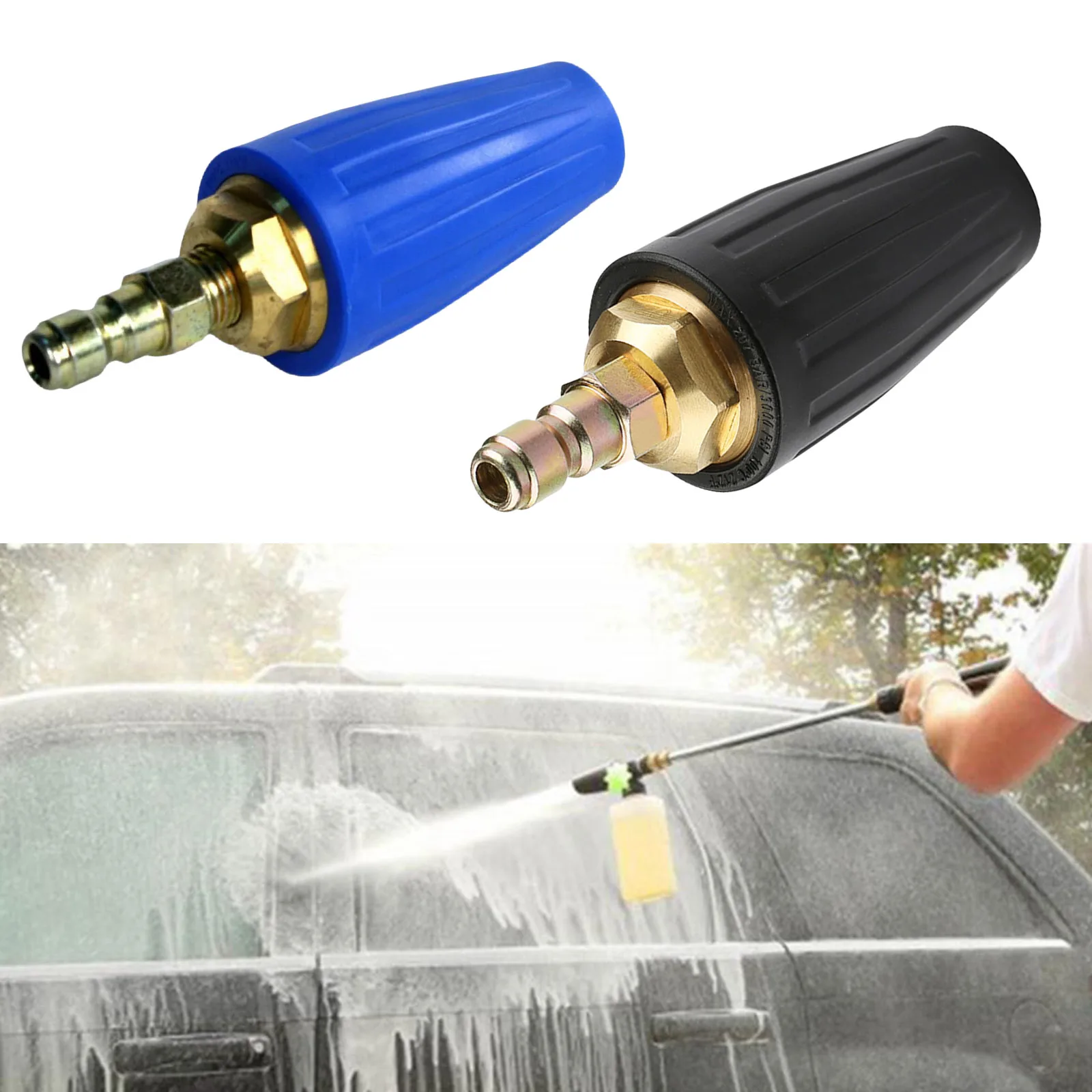 

Rotating Turbo Nozzle 1/4" Plug Quick Connect for Cold Water Pressure Washers Driveways Patios Farm Cleaning Accessory