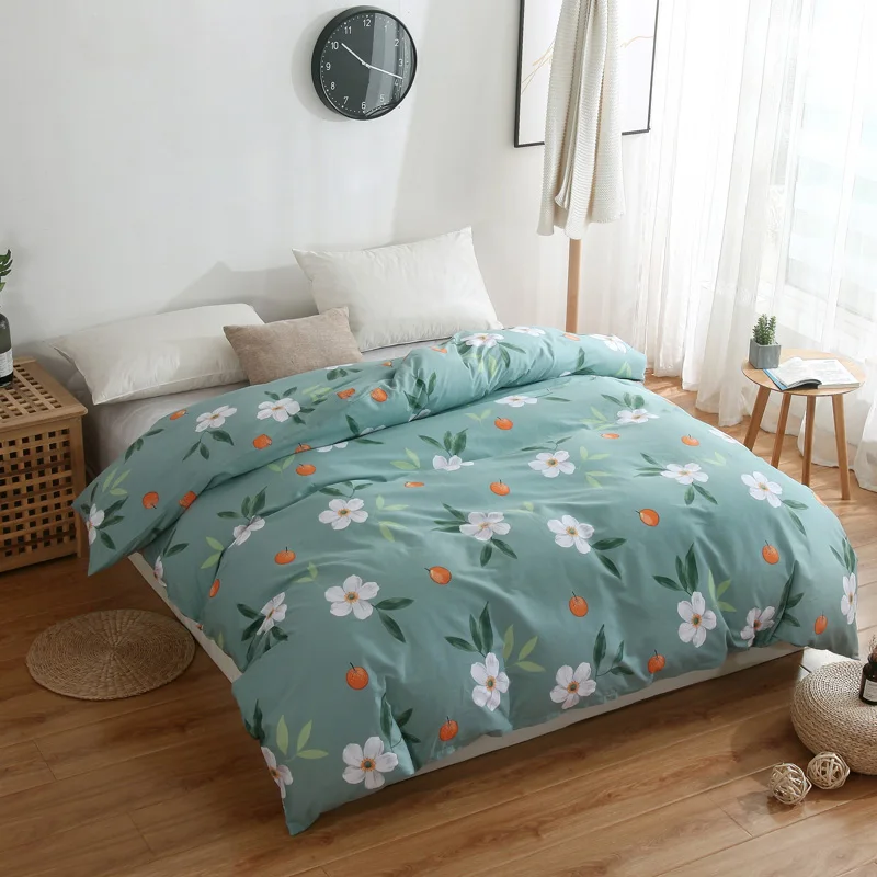 Комплект постельного белья из 100% хлопка в полоску с фруктами 1 шт. пододеяльник