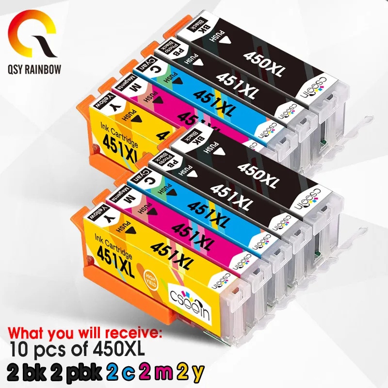 Чернильный картридж для принтера PIXMA MG6340 MG7140 MX924 IX6840 IP7240 совместим с Canon 450 451 5 шт. |